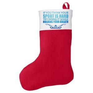 Swimming Is Hard Felt Holiday Christmas Stocking