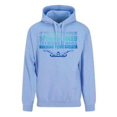 Swimming Is Hard Unisex Surf Hoodie