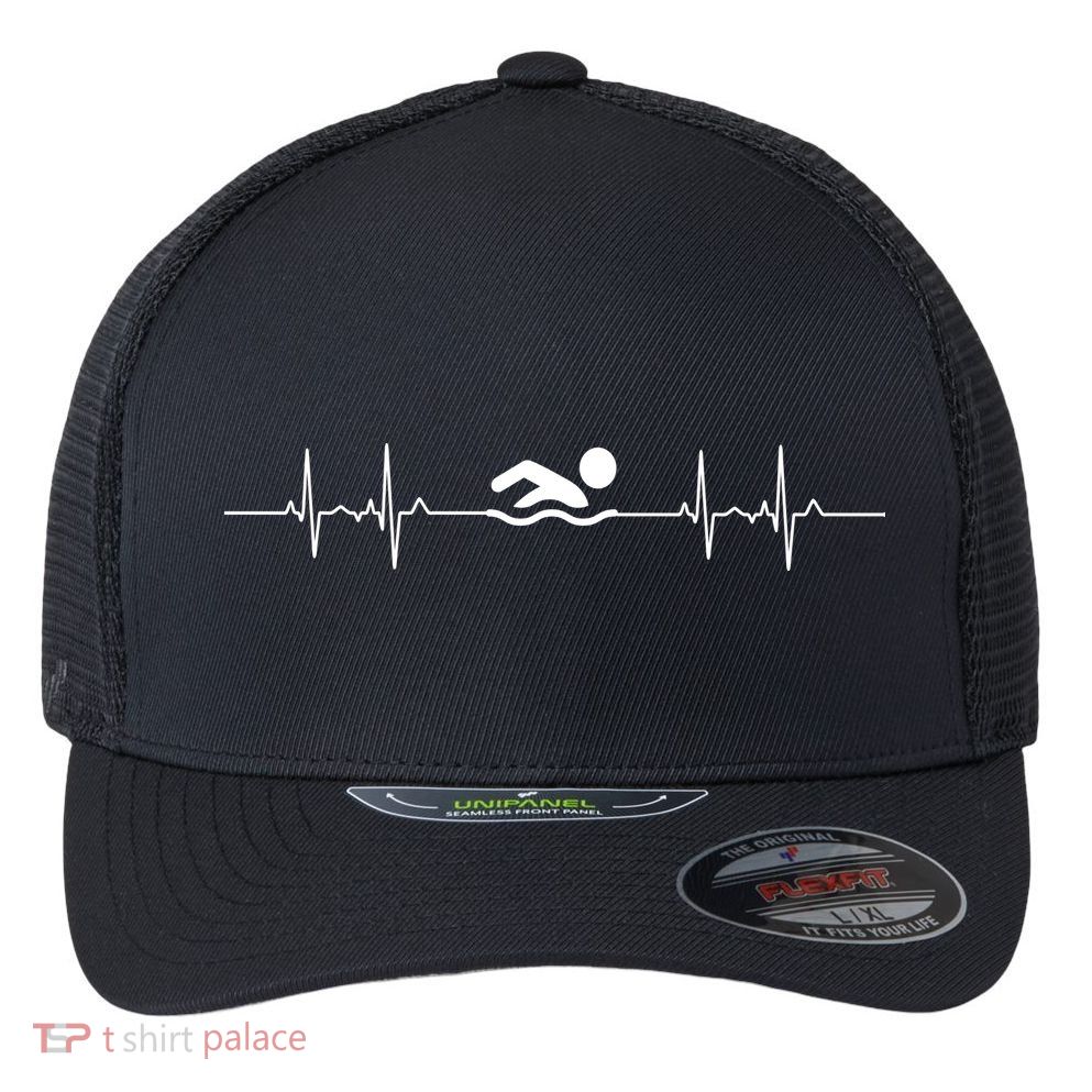 Swimming Is Life Flexfit Unipanel Trucker Cap