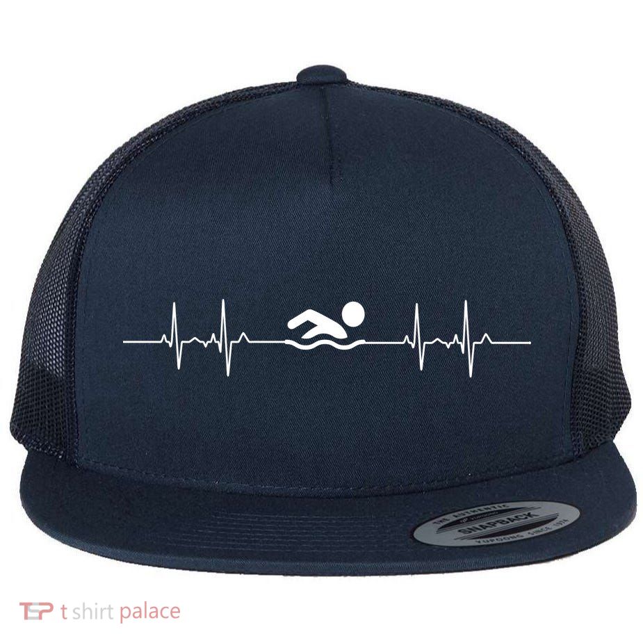 Swimming Is Life Flat Bill Trucker Hat