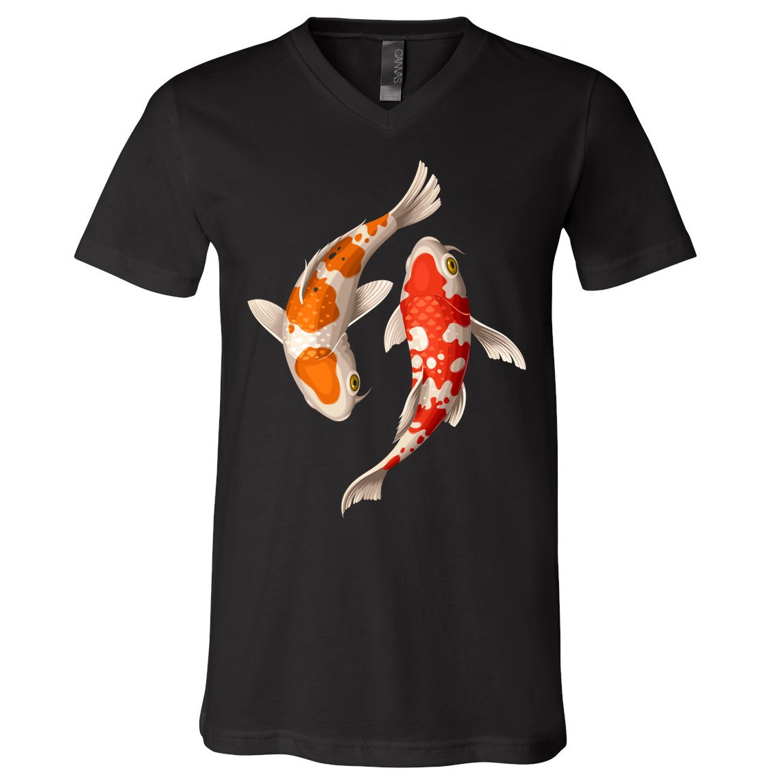 Swimming Koi Fishes V-Neck T-Shirt
