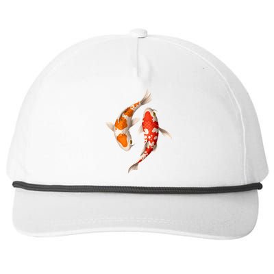 Swimming Koi Fishes Snapback Five-Panel Rope Hat