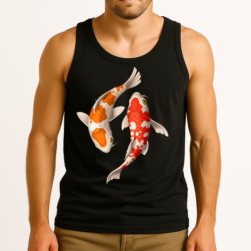 Swimming Koi Fishes Tank Top