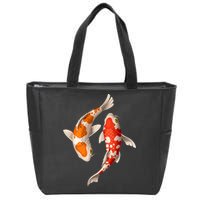 Swimming Koi Fishes Zip Tote Bag