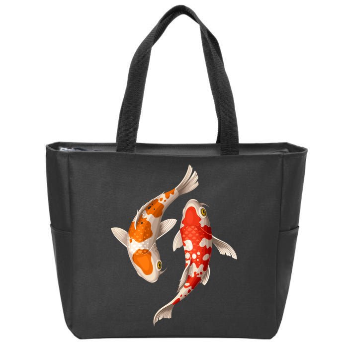 Swimming Koi Fishes Zip Tote Bag