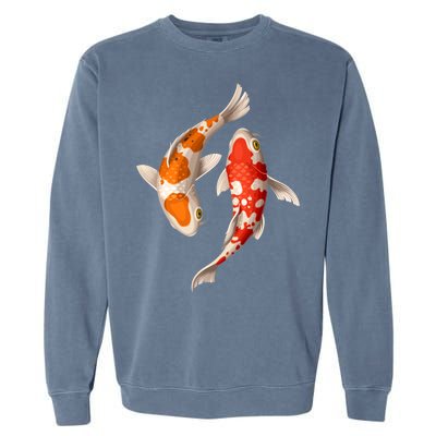 Swimming Koi Fishes Garment-Dyed Sweatshirt