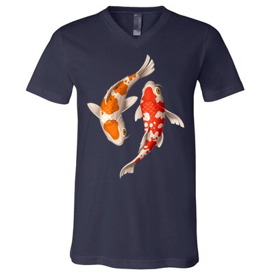 Swimming Koi Fishes V-Neck T-Shirt