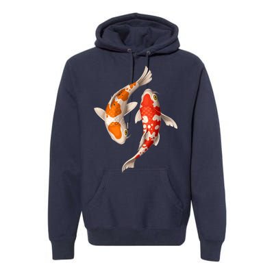 Swimming Koi Fishes Premium Hoodie