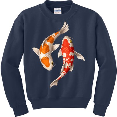 Swimming Koi Fishes Kids Sweatshirt