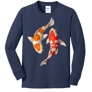 Swimming Koi Fishes Kids Long Sleeve Shirt