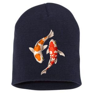 Swimming Koi Fishes Short Acrylic Beanie