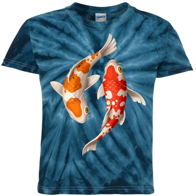 Swimming Koi Fishes Kids Tie-Dye T-Shirt