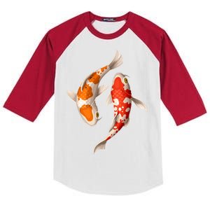 Swimming Koi Fishes Kids Colorblock Raglan Jersey