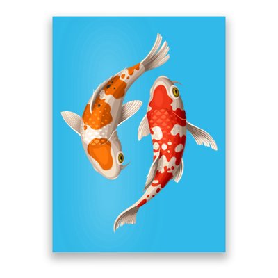 Swimming Koi Fishes Poster