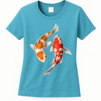 Swimming Koi Fishes Womens T-Shirt