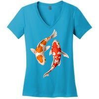 Swimming Koi Fishes Women's V-Neck T-Shirt