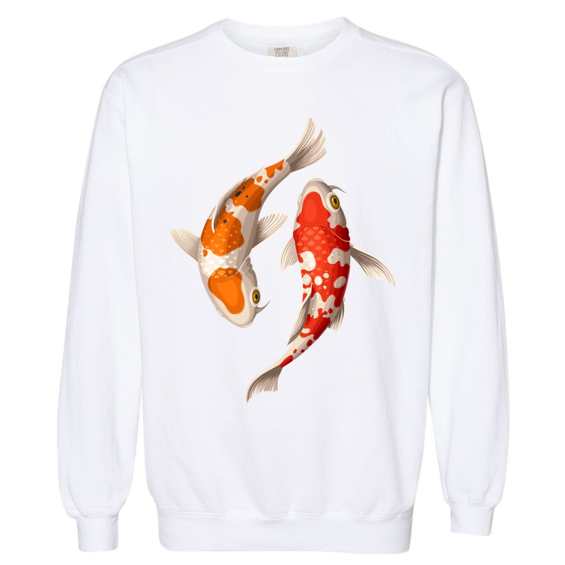Swimming Koi Fishes Garment-Dyed Sweatshirt