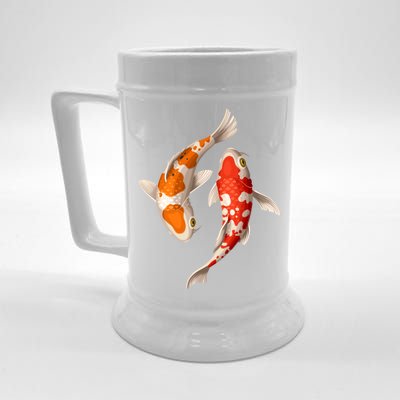 Swimming Koi Fishes Beer Stein