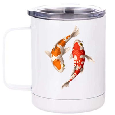 Swimming Koi Fishes 12 oz Stainless Steel Tumbler Cup