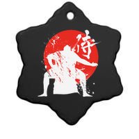 Sumo Wrestler Japanese Kanji Japan Wrestling  Ceramic Star Ornament