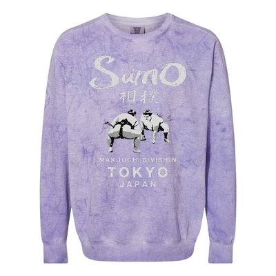 Sumo Wrestler Japanese Kanji Japan Wrestling  Colorblast Crewneck Sweatshirt