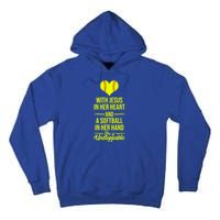 Softball With Jesus In Her Heart Softball Pitcher Cute Gift Tall Hoodie