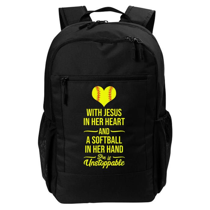 Softball With Jesus In Her Heart Softball Pitcher Backpack