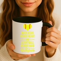 Softball With Jesus In Her Heart Softball Pitcher Mug