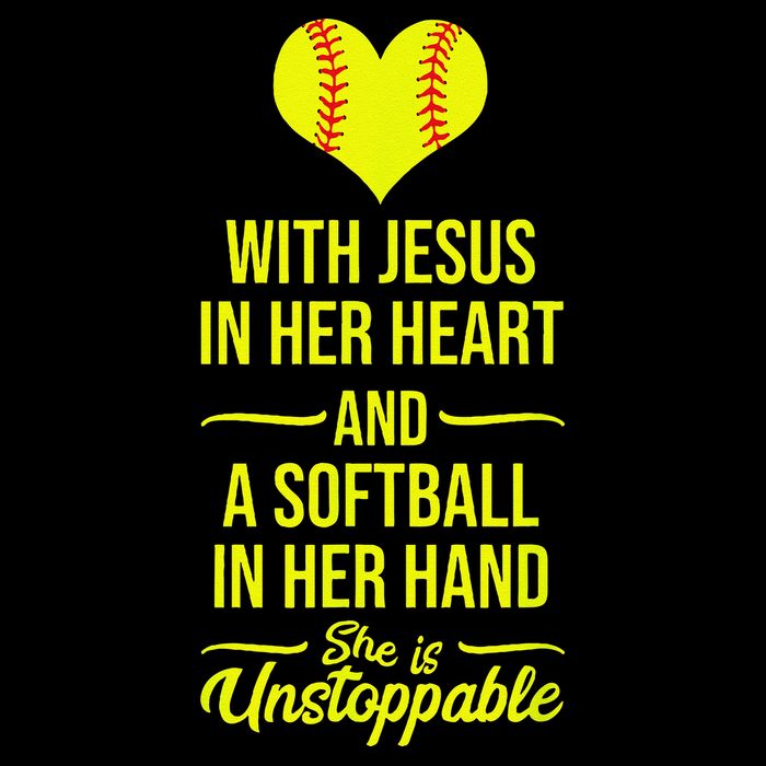 Softball With Jesus In Her Heart Softball Pitcher Flat Bill Trucker Hat