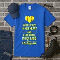 Softball With Jesus In Her Heart Softball Pitcher Tall T-Shirt