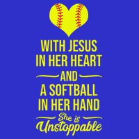 Softball With Jesus In Her Heart Softball Pitcher Toddler Sweatshirt