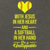Softball With Jesus In Her Heart Softball Pitcher Cotton Canvas Backpack