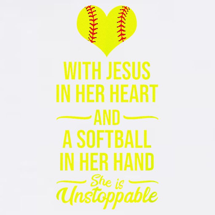 Softball With Jesus In Her Heart Softball Pitcher Garment-Dyed Sweatshirt