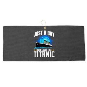 Ship Who Just Love The RMS Titanic Christmas Pajama Boy  Large Microfiber Waffle Golf Towel