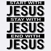 Start With Jesus Stay With End With Garment-Dyed Sweatshirt