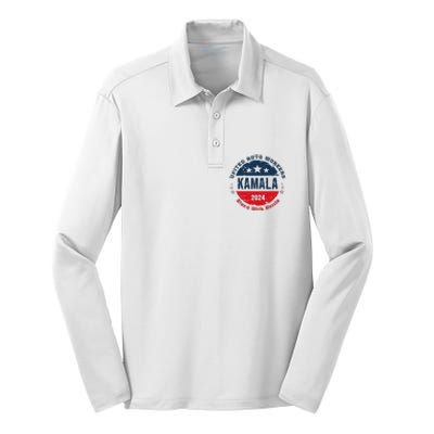 Stand With Kamala Harris Trump Is A Scab Vote Harris 2024 Silk Touch Performance Long Sleeve Polo