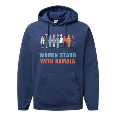 Stand With Kamala Walz Madam President Unity Harris Gift Performance Fleece Hoodie