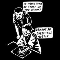 So What Kind Of Stuff Do You Draw Demons And Skeletons Mostly Bucket Hat