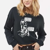 So What Kind Of Stuff Do You Draw Demons And Skeletons Mostly Cropped Pullover Crew