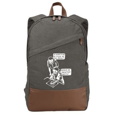 So What Kind Of Stuff Do You Draw Demons And Skeletons Mostly Cotton Canvas Backpack