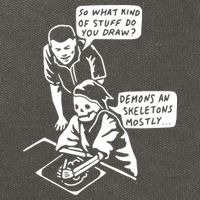 So What Kind Of Stuff Do You Draw Demons And Skeletons Mostly Cotton Canvas Backpack