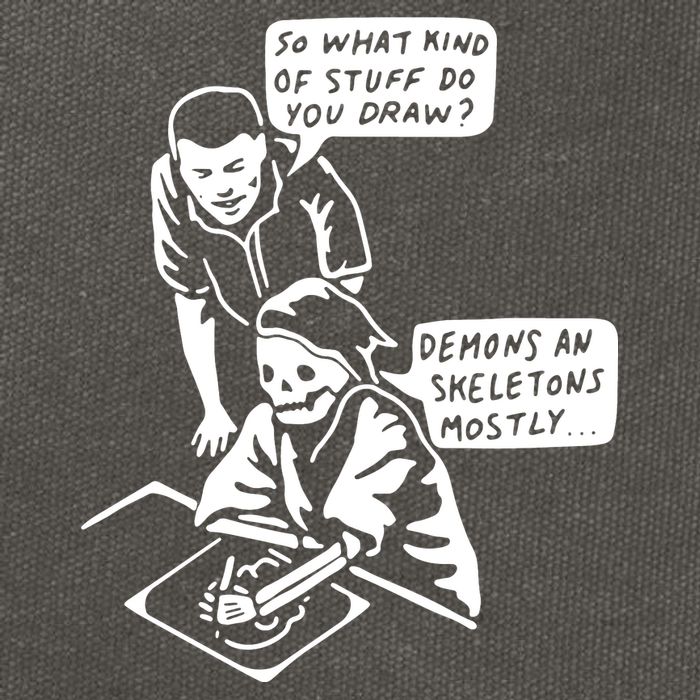 So What Kind Of Stuff Do You Draw Demons And Skeletons Mostly Cotton Canvas Backpack