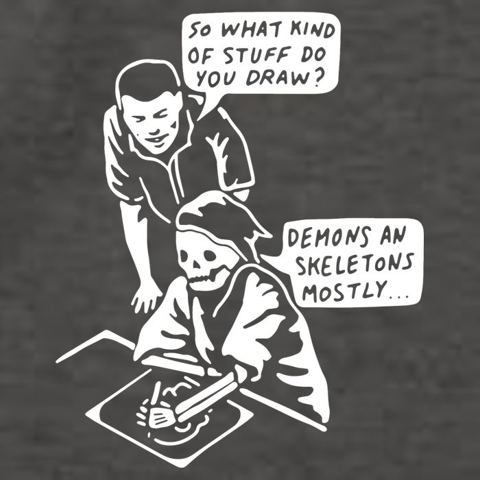 So What Kind Of Stuff Do You Draw Demons And Skeletons Mostly Vector Backpack