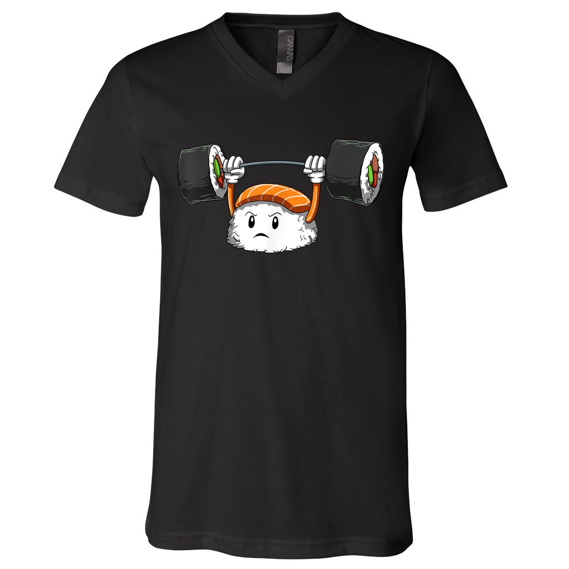 Sushi Weight Lifting Gym Sushi Workout Japanese Bodybuilder V-Neck T-Shirt