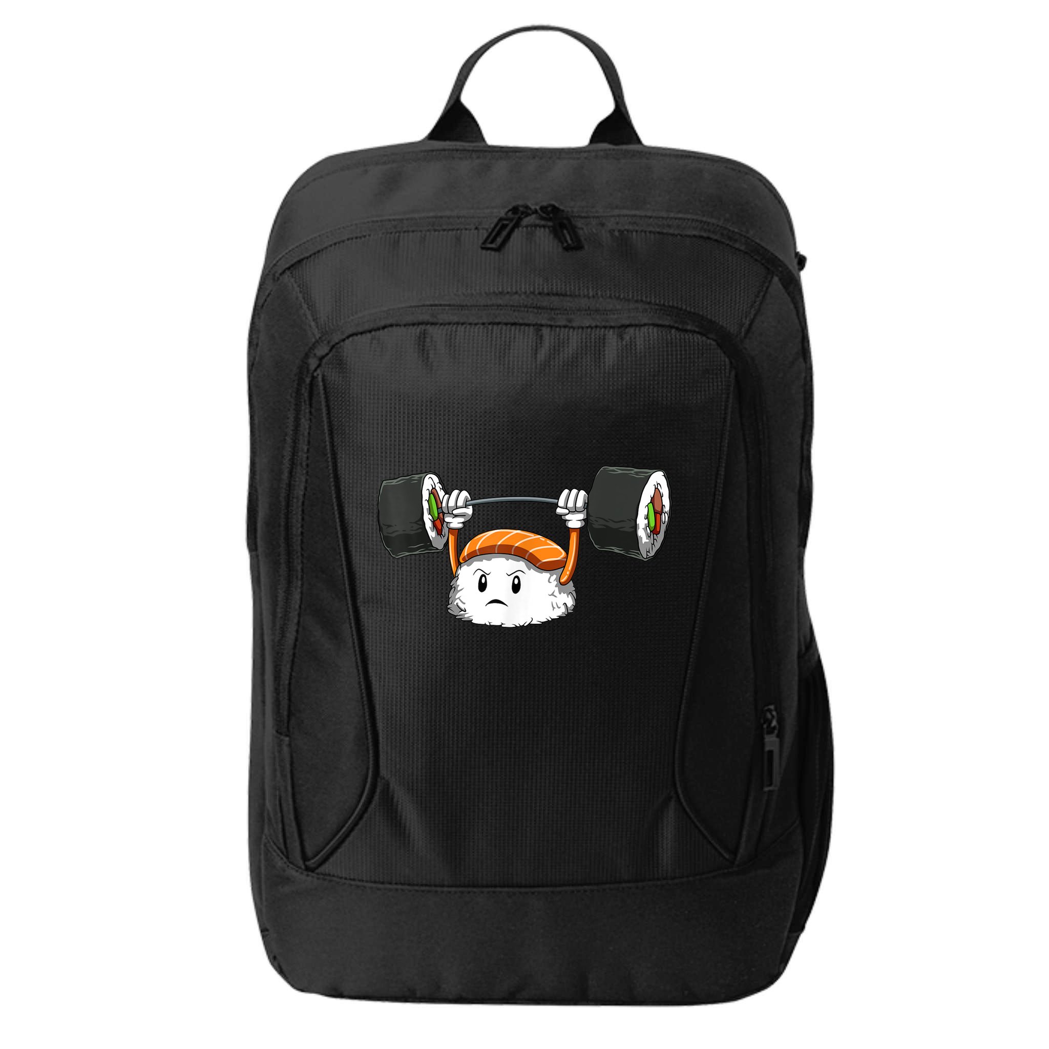 Sushi Weight Lifting Gym Sushi Workout Japanese Bodybuilder City Backpack
