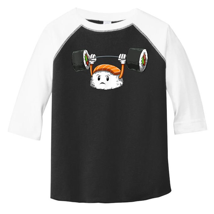 Sushi Weight Lifting Gym Sushi Workout Japanese Bodybuilder Toddler Fine Jersey T-Shirt