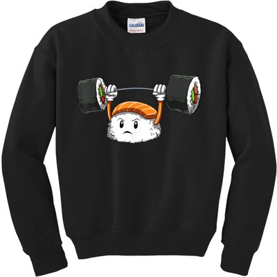 Sushi Weight Lifting Gym Sushi Workout Japanese Bodybuilder Kids Sweatshirt