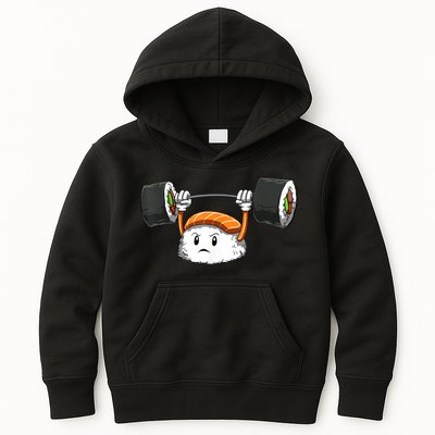 Sushi Weight Lifting Gym Sushi Workout Japanese Bodybuilder Kids Hoodie