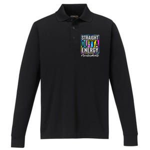 Social Worker Life Straight Outta Energy Tie Dye Performance Long Sleeve Polo