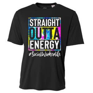 Social Worker Life Straight Outta Energy Tie Dye Cooling Performance Crew T-Shirt